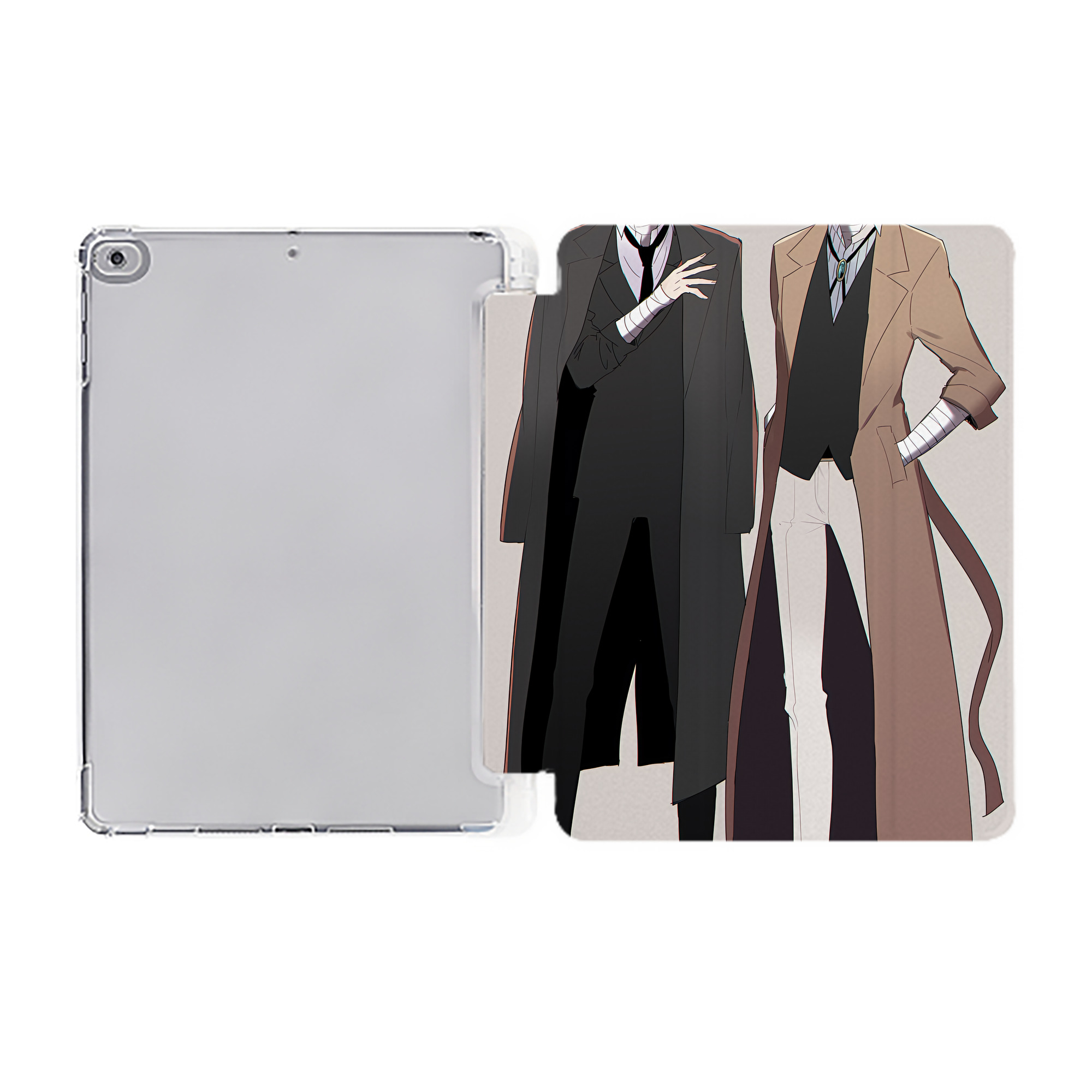 （画像用） 文豪ストレイドッグス Bungo Stray Dogs IPad ケース ペン収納付き 三つ折りスタンド PUレザー×シリコン 対応機種9.5/10.5/10.9インチ